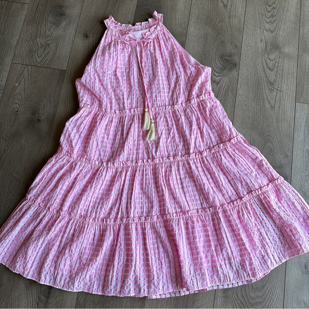 THML Sleeveless Pink Sun Dress Lined gingham size Medium - Picture 5 of 11